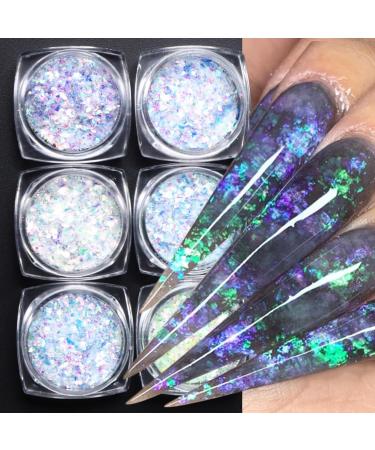 GZSYY Nail Glitter Sequins Set - 6PCS Holographic Nail Color Powder for Sparkly Nails | International Shipping - Buy Online on GoSupps.com