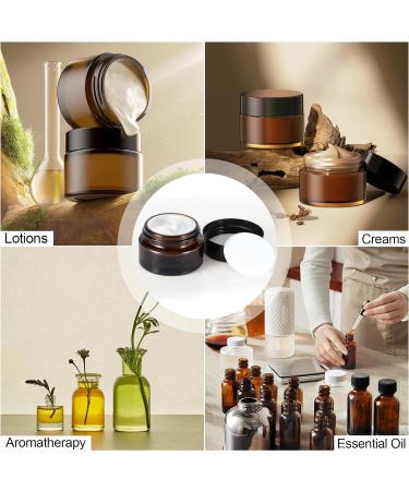 Collazoey 10-Piece Amber Glass Cream Jars Set | 20ml & 30ml Refillable Ointment Pots with Lids | Ideal for Cosmetics & Essential Oils | International Shipping Available - Buy Online on GoSupps.com