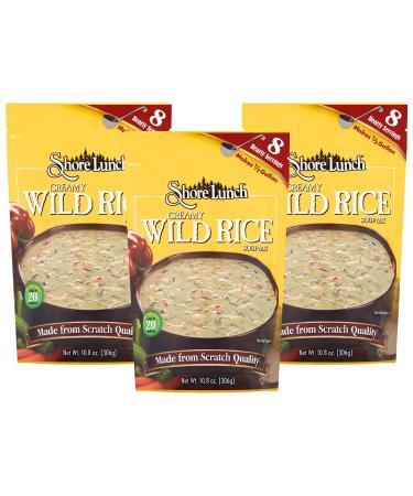 Shore Lunch Creamy Wild Rice Soup Mix, Made with Blends of White & Wild Rice with Seasonings, 8 Hearty Servings, Makes  Gallon of Soup (10.8 Ounce (Pack of 3)) Creamy Wild Rice 10.8 Ounce (Pack of 3)