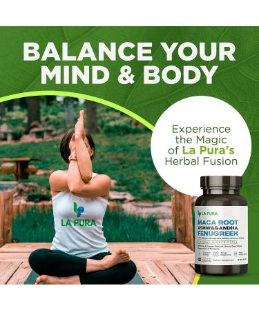 LaPura Ashwagandha 5000mg Maca Root 2000mg Fenugreek 3000mg Supplement - 60 Capsules - USA Made - Buy Online on GoSupps.com