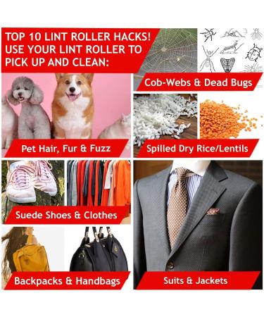 AERSY Lint Roller Set - 450 Sheets, 65m, 90 Sheets Per Roll - Extra Sticky Pet Hair Remover for Clothes, Car Seats, Upholstery, Floors - Buy Online on GoSupps.com