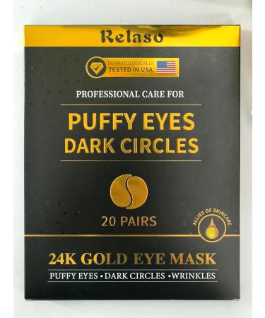 Under Eye Patches - Golden Eye Mask with Amino Acid & Collagen for Wrinkles Dark Circles & Puffy Eyes | 20 Pairs Cooling Eye Care | USA Tested Skincare Treatment - Buy Online on GoSupps.com