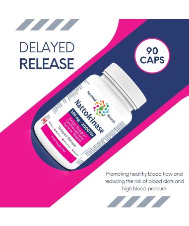 Nattokinase Supplement Capsules 90 Caps - Nattokinase 2000 fu - Nattokinase 100mg - Support Cardiovascular Health - 3rd Party Tested - Formulated & Made in Canada - Buy Online on GoSupps.com