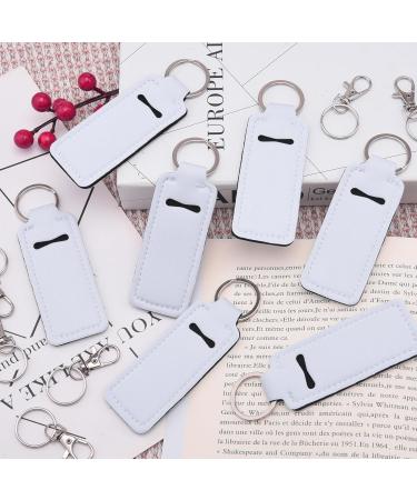 Duufin 24-Piece Chapstick Keychain Holder Set | Lip Balm & Lipstick Holders with Metal Clip Cords - Pure White | Ideal for Purses & Backpacks - International Shipping Available - Buy Online on GoSupps.com