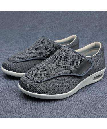 Adjustable Width Women's Diabetic Shoes - Memory Foam, Anti-Slip Sole - Grey - Ideal for Edema and Swollen Feet - Buy Online on GoSupps.com