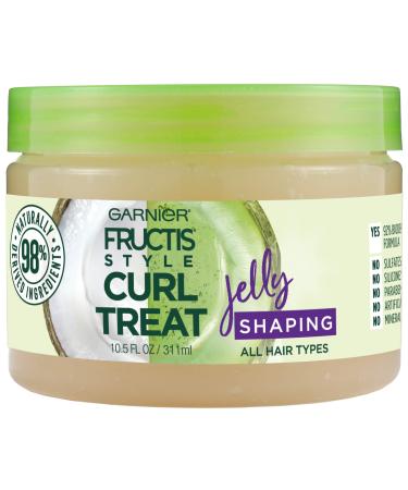 Garnier Fructis Style Curl Treat Shaping Jelly with Coconut Oil for Curly Hair  10.5 Ounce Jar