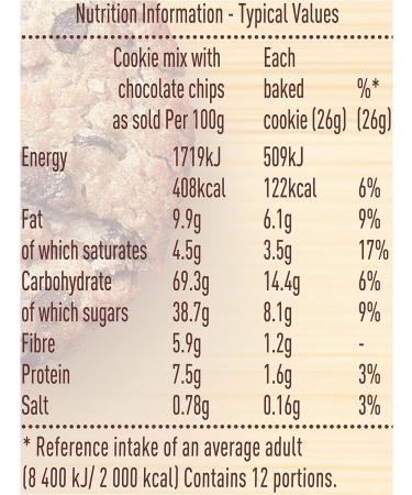 Betty Crocker Oats and Dark Chocolate Chip Cookie Mix 250g - Buy Online on GoSupps.com