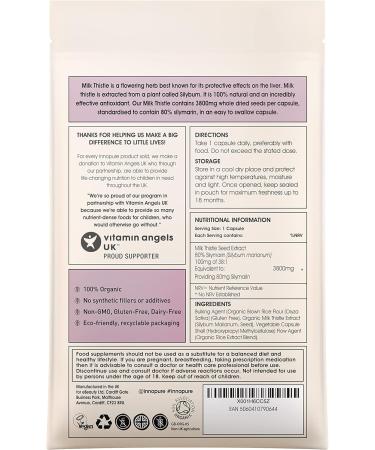 INNOPURE Organic Milk Thistle Capsules - High Strength 3800mg - Soil Association & Vegan Society Certified - 80% Silymarin - 60 Capsules - Buy Online on GoSupps.com