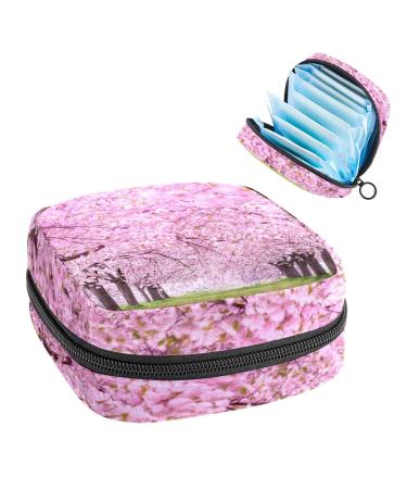 GIAPB Period Bag Sanitary Napkin Storage Bag Period Pouch Travel Makeup Bag Cherry Blossoms Japan Color4693
