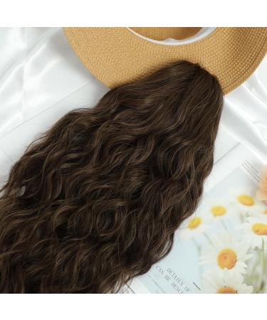 FINE PLUS 18 Claw Ponytail Hair Extension - Natural Wavy Highlights - Synthetic Hairpiece for Women - Blonde with Brown Highlights - Buy Online on GoSupps.com