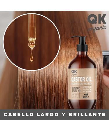 Organic Castor Oil 250ml - 100% Pure Cold Pressed for Hair Skin Eyelashes Eyebrows Beard & Nails | International Shipping Available - Buy Online on GoSupps.com