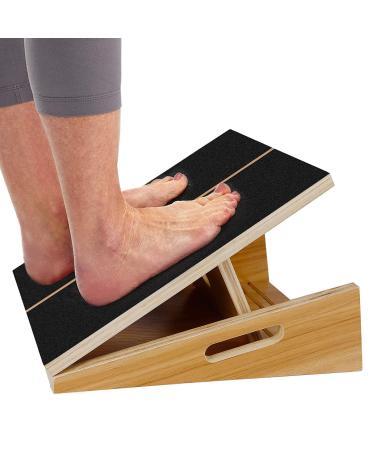 Professional Wooden Slant Board Calf Stretcher Plantar Fasciitis Ankle Heel Leg Foot Stretching Incline Board Adjustable 5 Level Squat Strength Training Equipment Full-coverage