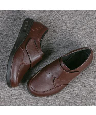 Unisex Adjustable Closure Edema Sneakers in Brown - Comfortable Diabetic Shoes for Women & Men with Wide Width - Indoor Breathable Slippers with Anti-Slip Sole - Buy Online on GoSupps.com