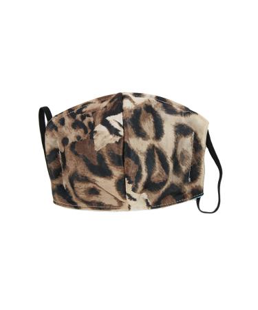 LONI Fashion Face Mask Reusable Washable 2 Layer Filter Pocket Nose Bridge Handmade in UK leopard