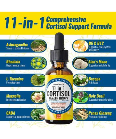 Cortisol Detox Liquid Drops for Women Men - Cortisol Reducer Supplement Support Wellness Cleanse Balance Stress Mood Sleep Focus - Lower Cortisol Levels with Ashwagandha L-Theanine Magnolia 2 Fl Oz (Pack of 1) - Buy Online on GoSupps.com