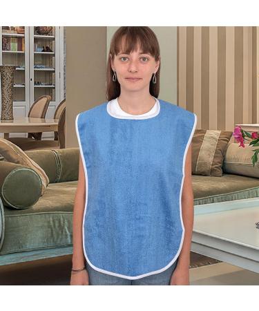 Terry Cloth Bibs - 5 Dining Clothing Protectors - Terry Bib Cloth Protector Washable and Reusable Bibs Clothing Protectors for Elderly Seniors - Buy Online on GoSupps.com