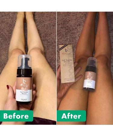 Beauty by Earth Self Tanner Mousse - Natural Medium to Dark Sunless Tanner for Face & Body (3.3 Fl Oz) - Buy Online on GoSupps.com