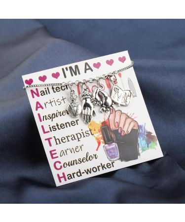 PLITI Nail Tech Bracelet Manicurist Graduation Gift Nail Lover Gift Nail Stylist Gift Nail Boss Gift Nail Artist Bangle Nail Tech slide bgU - Buy Online on GoSupps.com