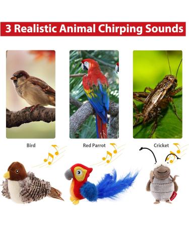 Buy Gigwi Automatic Cat Toy Set | Interactive Electronic Toys for Indoor Cats - Bird Cricket & Red Parrot (3 Pieces) - Buy Online on GoSupps.com
