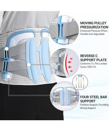 Back Brace for Lower Back Pain - Breathable Lumbar Support Belt for Men & Women | Sciatica Relief - Medium Blue - Buy Online on GoSupps.com