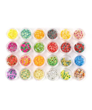 Framendino, 24 Boxes Fruit Nail Art Polymer Slices Charms for Slime Resin Decoration 120g Multiple 2