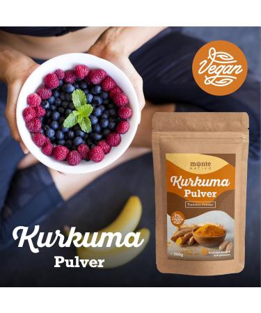 Buy Monte Nativo Turmeric Powder 500g - Ayurvedic Dietary Supplement for Golden Milk - Ground Curcuma from India - International Shipping Available - Buy Online on GoSupps.com