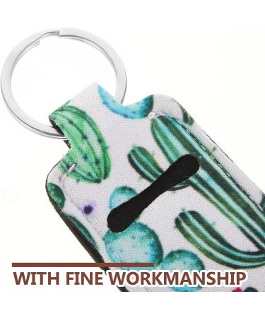 POPETPOP Lipstick Keychain Set - 5pcs Neoprene Lip Balm Holder Clips | Portable Cactus Design for Easy Carry & Style - Buy Online on GoSupps.com