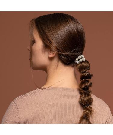 Pearls Wrist/Hair Tie for Women - Elegant Pearl Ponytail Elastic Bracelet/Hair Band - Buy Online on GoSupps.com