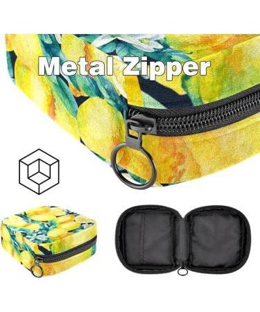 Javenproeqt Women's Bandages Storage Bag Portable Menstrual Pad & Tampon Holder with Watercolor Lemon Patterns Stylish & Functional for School & Office - Buy Online on GoSupps.com