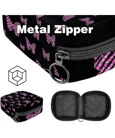 Stylish Pink Butterfly Menstruation Bag with Zipper | Women's Napkin & Tampon Organizer | Perfect for Girls - Buy Online on GoSupps.com