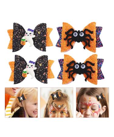 Beaupretty Halloween Bowknot Hair Clips - 4 Pcs Glitter Spider Hair Accessories for Kids - Buy Online on GoSupps.com