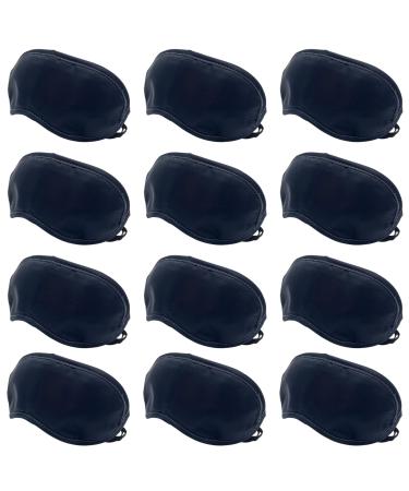 Sleep Mask Pack of 12 - Eye Shade Blindfold for Men Women and Children Adjustable Expandable Dual Straps for a Perfect Fit Cover Party Games Travel Hotel Yoga Camp Nightshift Lightweight 1 Count (Pack of 12)