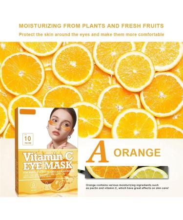 Vitamin C Under Eye Patches - 10 Pair Vitamin C Eye Masks Reduce Dark Circles and Puffy Eyes Eye Patches For Dark Circles Hydrating Under Eye Mask Eye Pads For Bags & Wrinkles Eye Masks Skincare - Buy Online on GoSupps.com