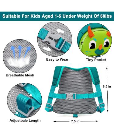Accmor Toddler Leash Harness - Dinosaur Child Anti-Lost Wrist Link - 3-in-1 Kids Walking Assistant for Boys and Girls - Blue Vest Shape - Buy Online on GoSupps.com