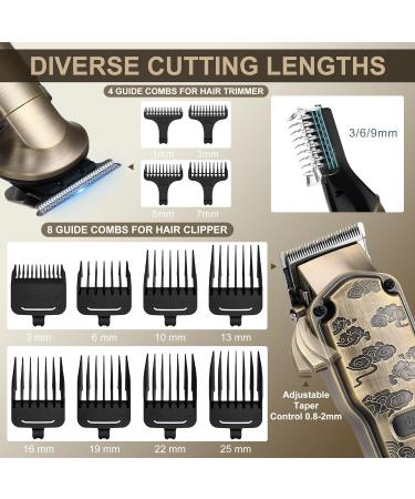 Hatteker Professional Hair Clippers for Men - Cordless Grooming Kit with Waterproof T-Blade Trimmer for Beard, Nose, and Body Hair - Barber Clippers and Trimmer Set - Buy Online on GoSupps.com