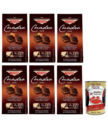 Italian Gourmet E.R. Novi Cuadro Noir Lot of 6 bags of chocolates with hazelnuts and low fat cocoa 150 g + Gourmet Italian Tomato Pulp Tomato Pulp 400 g
