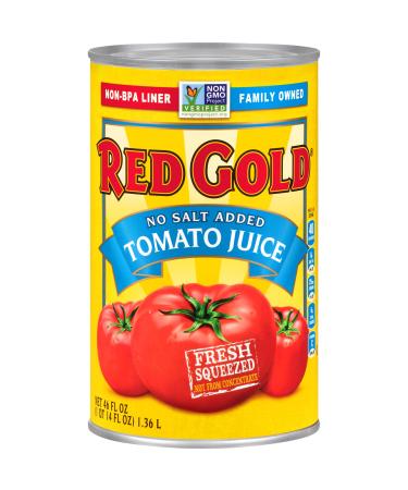 Red Gold Fresh Tomato Juice, No Salt Added, Kosher and Gluten Free, 46 Ounce Can 46 Fl Oz (Pack of 1)
