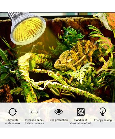 Turtle Heat Lamp - 6 Pack 50W UVB Dimmable Halogen Bulbs for Reptiles Lizards & Amphibians - E27 220-240V - Buy Online on GoSupps.com