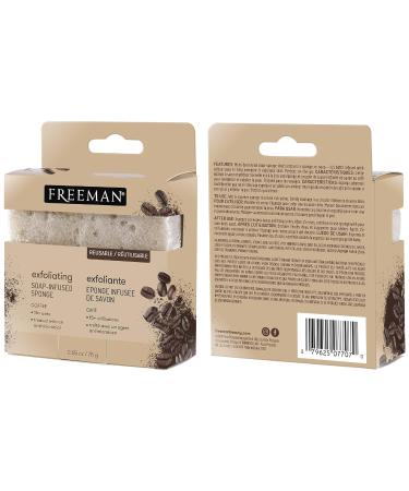 Freeman Soap Sponge Bundle - Coffee, Green Tea, and Strawberry Shower Sponges - 3 Count | Hydrating, Cleansing, Exfoliating, Self-Tanner Removal - Buy Online on GoSupps.com