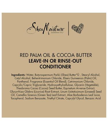 SheaMoisture Red Palm Oil & Cocoa Butter Leave-InRinse-Out Conditioner - 13 fl oz - Buy Online on GoSupps.com