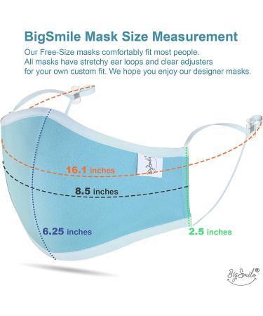 BigSmile Women's Cloth Face Masks - Washable, Reusable & Adjustable 5 Pack - Buy Online on GoSupps.com