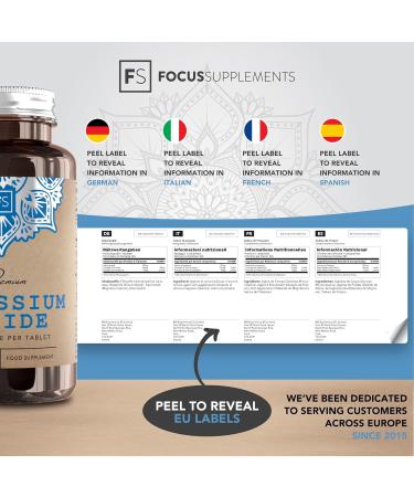 FS Potassium Iodide Tablets - 365 High Strength Supplements | 150mcg per Serving | Non-GMO & Allergen Free | Made in UK - Buy Online on GoSupps.com