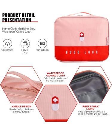 Large Capacity Waterproof Medicine Bag | Portable First Aid & Emergency Kit for Travel & Home (Pink) - Buy Online on GoSupps.com