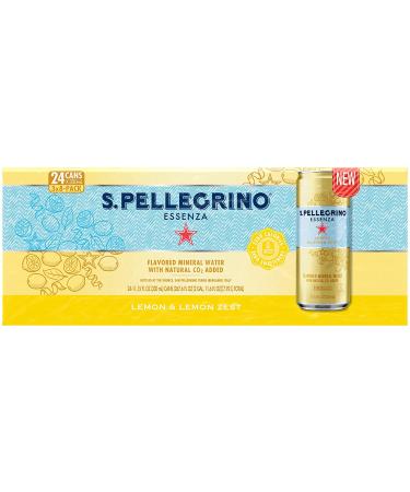 S.Pellegrino Essenza Lemon Zest Flavored Mineral Water - 24 Cans (11.15 fl oz) | Refreshing Citrus Taste - Buy Online on GoSupps.com