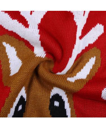 Women's Christmas Reindeer Sweater - Knitted Long Sleeve Jumper - Holiday Sweatshirt in Red #5 - Buy Online on GoSupps.com