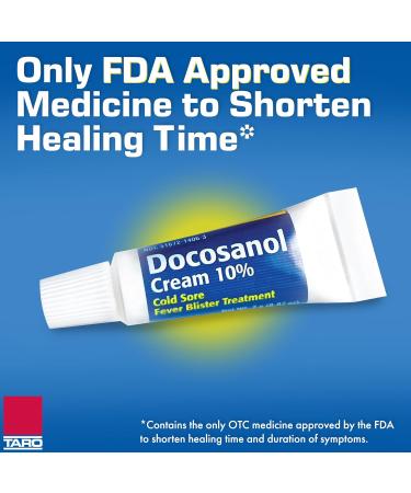 TARO Cold Sore Treatment - Docosanol 10% Cream | Relief for Fever Blisters - 0.07 oz Tube - Fast Shipping Worldwide - Buy Online on GoSupps.com