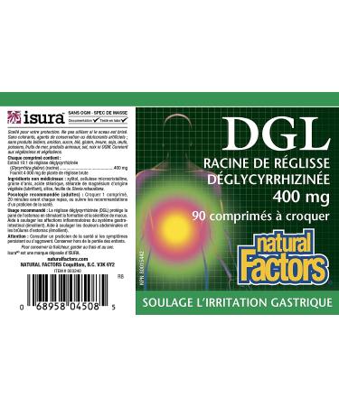 Natural Factors DGL Licorice Root Extract - 90 Chewable Tablets for Digestive Support - Buy Online on GoSupps.com