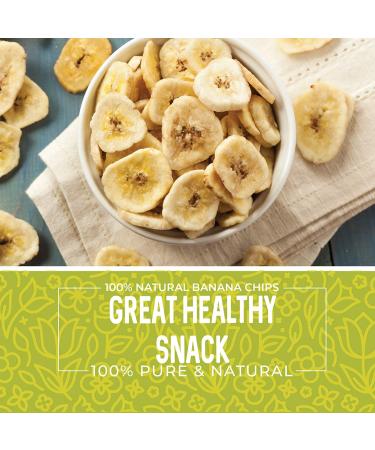 Dried Unsweetened Banana Chips Bulk - 1 lb | Dehydrated Banana Slices, Crisps | All Natural, Non-GMO - 16 oz - Buy Online on GoSupps.com