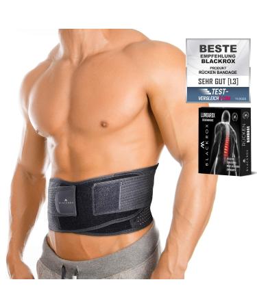 Blackrox "Lumbarox back bandage for men and women - lumbar support and back belt - ideal for stabilizing and supporting a straight back - size M black M black