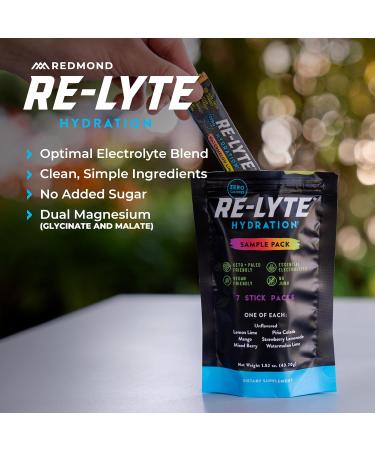 REDMOND Re-Lyte Hydration Electrolyte Powder Drink Mix Variety (7 Stick Packs) 0.23 Ounce (Pack of 7) - Buy Online on GoSupps.com